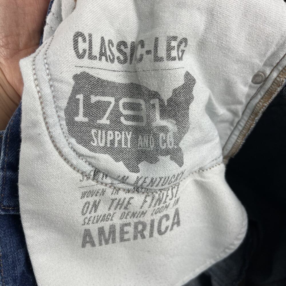 1791 Supply Co Selvedge Jeans Mens 38x29 Classic Leg Dark Wash Button Fly USA* - Picture 14 of 16